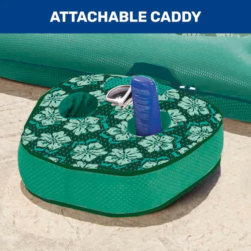 Vista 5 de Aqua Campania Ultimate 2-in-1 Pool Float Lounge – Extra Large – Inflatable Pool Floats for Adults with Adjustable Backrest & Cupholder Caddy
