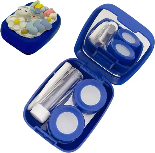 Vista 14 de Funda para lentes de contacto con lavadora limpiadora, estuche de contacto con pinzas de espejo, herramienta para quitar herramientas, botella