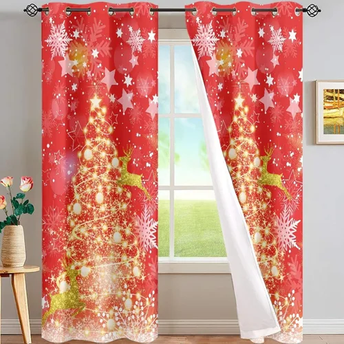 Vista 17 de FUSURIRE Abstract Geometry Print Window Curtain Panels 63 inch Long, Native American Western Window Treatment Grommet Room Darkening Curtains
