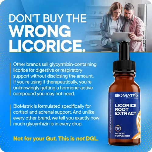 Vista 7 de BioMatrix Extracto de raíz de regaliz (1200 gotas de 2 onzas líquidas) más ingrediente activo que las marcas competidoras