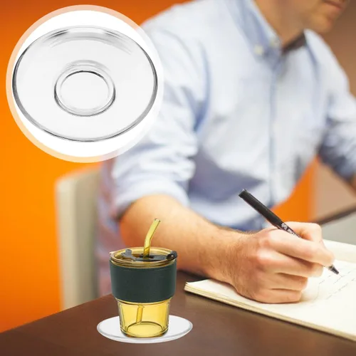 Vista 4 de STOBOK Platos de vidrio de 3.3 pulgadas, platos de vidrio transparente, platillos pequeños, platillos de aperitivos, platillos de té para el hogar