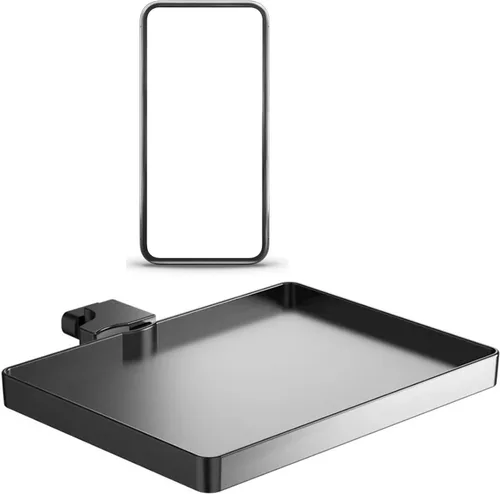 Vista 2 de Microphone Stand Tray Desk Mic Stand Clamp On Firm Rack Tray Holder Sound Card Tray Clip Holder for Live Tripod Holder