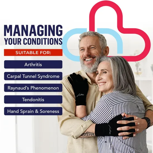 Vista 2 de Doctor Developed Open Finger Arthritis Gloves - Compression gloves, Doctor Written Handbook