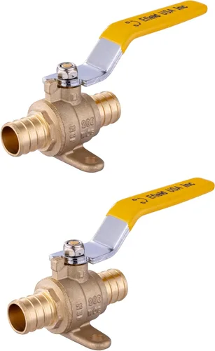 Vista 12 de EFIELD Válvula de bola de cierre de puerto completo de latón Pex de 1/2 pulgada con oreja, (VALVE023)