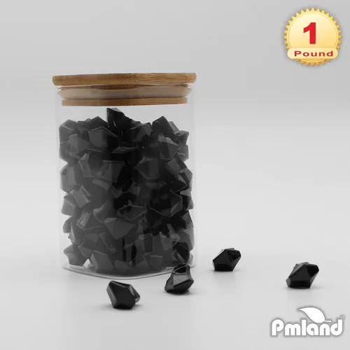 Vista 6 de PMLAND Rocas de hielo falsas transparentes – 180 piezas grandes de gemas acrílicas negras trituradas de diamantes de plástico para centros de mesa