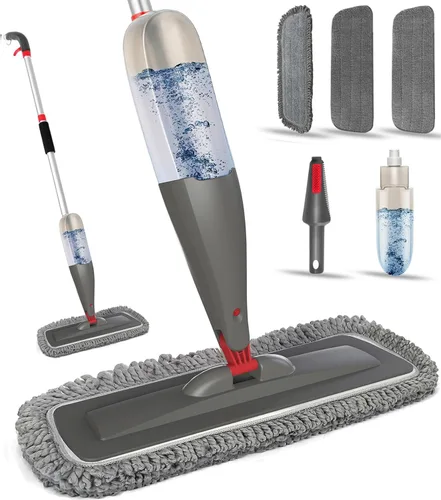 Mopa de Pulverización para Limpieza de Pisos con Almohadillas Lavables, Mopas Húmedas de Microfibra con Botella Recargable de 800 ml, Mopas de Polvo