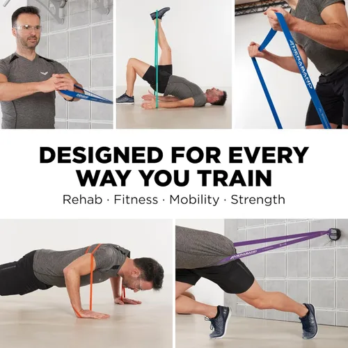Vista 6 de THERABAND High Resistance Band - Elastic Super Bands for Improving Flexibility, Injury Rehab, & Full Body Workouts - Heavy Duty Stretch Bands for