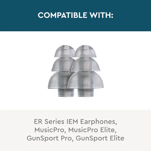 Vista 4 de Etymotic Research ER38-15SM 3 rebordes de repuesto - Pequeño - 10 unidades - Escarcha, blanco