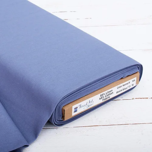 Vista 15 de Corte de tela de lino Threadart de 3 yardas, tela de lino de algodón de alta calidad para bordado, punto de cruz, ropa, lienzo, decoración del Negro