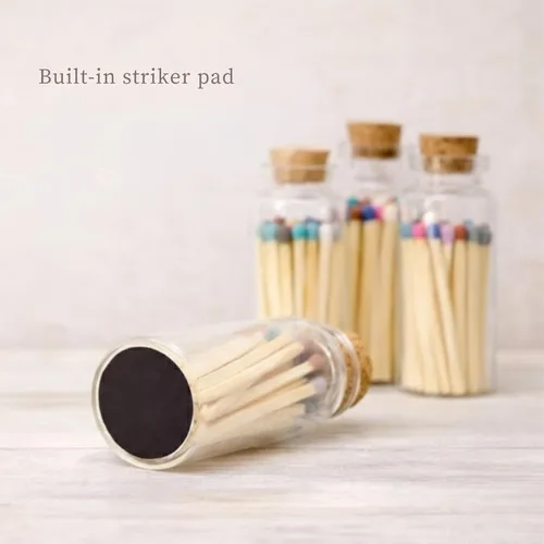Vista 3 de Chandler Studio Little Match Bottles - Botella de boda con parte inferior de golpeador, tarro decorativo de vidrio con corcho (individual)
