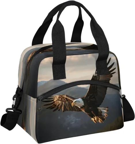 Vista 22 de Lonchera térmica de cocodrilo para mujeres y hombres, reutilizable, bolsa enfriadora, bolsa grande a prueba de fugas con correa de hombro ajustable