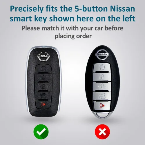 Vista 2 de Autobase Funda para llavero para Nissan Rogue Pathfinder 2025, Negro