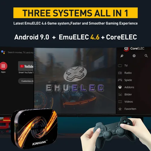 Vista 2 de Kinhank Consola de videojuegos retro integrada con más de 65000 juegos clásicos, Super Console X3 Plus Retro Gaming Console con 65+emuladores