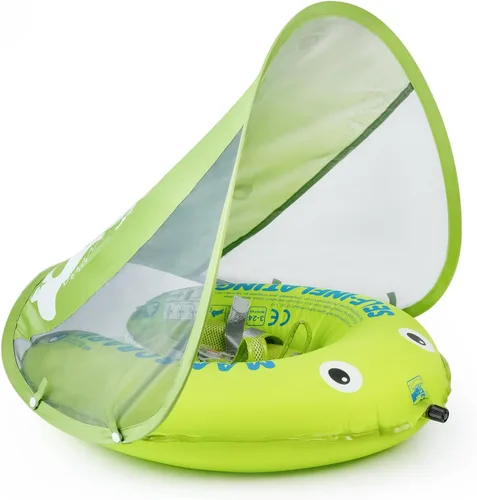 Vista 26 de Mambobaby Float Add Tail Flotador de natación para bebé/bebé con toldo, no inflable, sólido, mejorado, suave, impermeable, material de cuero