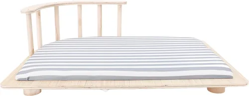 Vista 3 de Elevated Cat Bed Raised Cat Bed Wooden Hammock with Soft Warm Cushion & Fence for Small Dogs Cats Easy Assembly Cleaning (Striped Style)