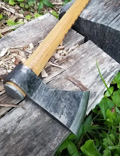 Vista 7 de Blacksmith Drift Tool 3 piezas Tomahawk Eye Drift Mandril Set para herrería, mango de acero y placa de refuerzo incluidos, kit de deriva de hacha