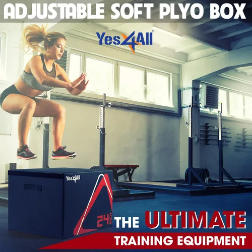 Vista 5 de Yes4All Caja pliométrica ajustable de espuma suave, entrenador de saltos - Para ejercicios pliométricos y acondicionamiento, múltiples variaciones