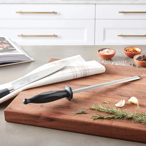 Vista 5 de Mercer Culinary -M15910 Acero de afilado de diamante, 10 pulgadas, negro