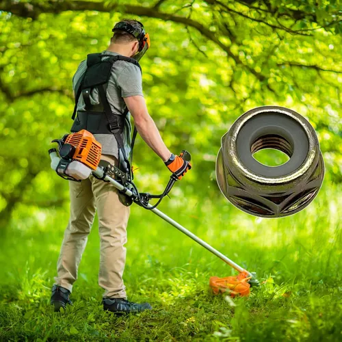 Vista 2 de Tuerca universal de rosca izquierda M10 x 1.25 repuesto para recortadora de cuerdas, cortador de cepillo, cabeza de engranaje, caja de accesorios, 4