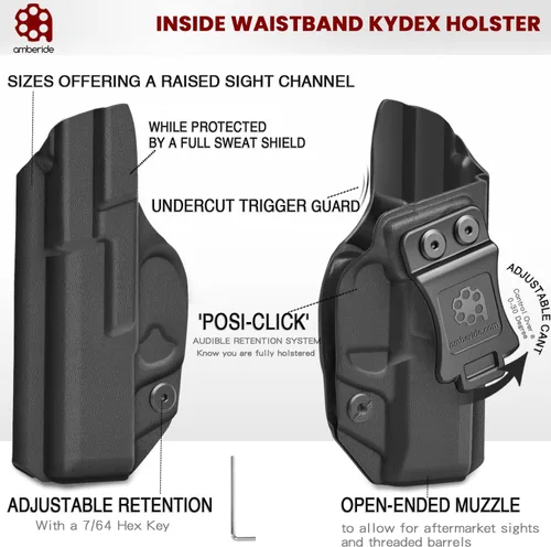 Vista 4 de Amberide IWB Kydex Holster for Ruger LCP II LCP2 LCP MAX LCP .380 Security-9 Max-9 LC9 LC9s LC380 EC9s Select Exact Model Concealed Carry Quick Draw
