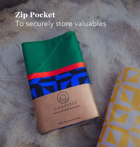 Vista 4 de Toalla de piscina o playa de gran tamaño hecha de materiales sostenibles (azul almirante)