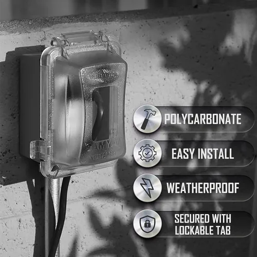 Vista 4 de TayMac MM420C - Cubierta de placa de pared de 1 banda no metálica, extra resistente, resistente a la intemperie, de uso en horizontal/vertical