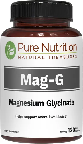 Pure Nutrition MagG - Suplemento de glicinato de magnesio para hombres y mujeres | Suplemento de magnesio de alta absorción | 200 mg de magnesio