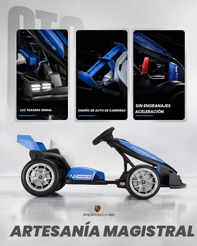 Vista 8 de Go Kart eléctrico de 24 V para niños, con licencia Porsche Drift Azul
