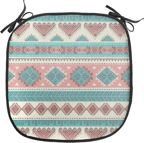 Vista 127 de Ambesonne Grunge Chair Seating Cushion, Retro Striped Background Pineapple Vintage Hippie Graphic, Anti-Slip Seat Padding for Kitchen & Patio