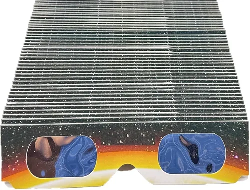 Bookishbunny 50 pares solares de los espectadores del eclipse de las gafas de papel de la visión del sol ISO certificó diversos patrones