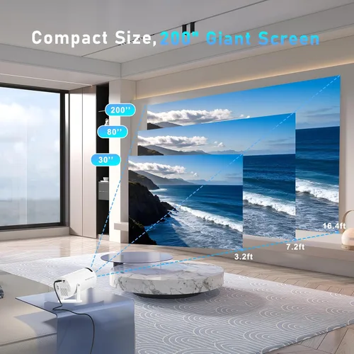 Vista 4 de Proyector Arcade Vision con juegos incorporados de más de 36,000 juegos retro, proyector de video de juegos 2-EN-1 de 4K con 2 controles