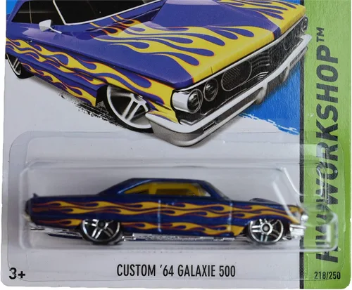 Vista 2 de Hot Wheels Taller Custom '64 Galaxie 500 218/250, Azul con Llamas