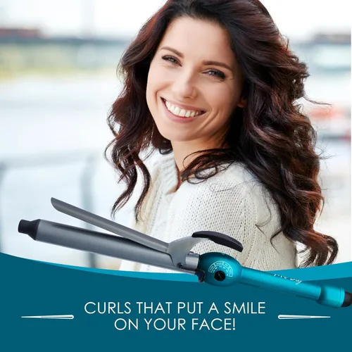 Vista 8 de Mr Big Junior - Los rizadores de cabello XL más largos para cabello largo (aguamarina, barril de 8 pulgadas, 1 pulgada de diámetro)