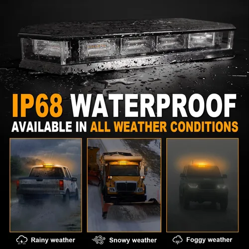 Vista 5 de ASPL Baliza estroboscópica de emergencia para techo de 16.5 pulgadas, 56 LED, magnética, advertencia, barra de luces de precaución para peligro