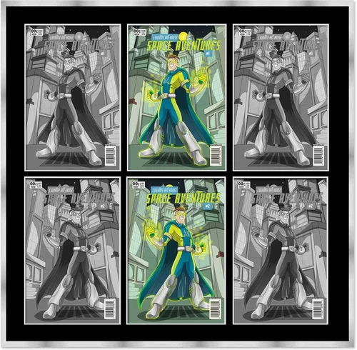 Vista 93 de Marco de cómic negro mate Para cómics publicados entre 1971 y 1985 (marco de madera maciza de cómic de la edad dorada), hecho para exhibir 1 cómic