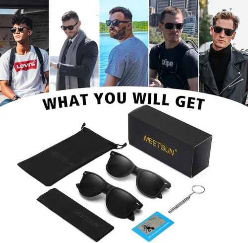 Vista 7 de MEETSUN Polarized Sunglasses for Men Women Classic Retro Sun Glasses for Driving Fishing 100% UV Protection