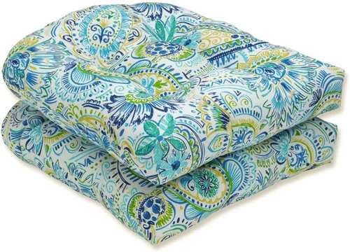 Vista 15 de Pillow Perfect Cojín floral para asiento de silla de interior/exterior, acolchonado, resistente a la intemperie y a la decoloración, 19 x 19