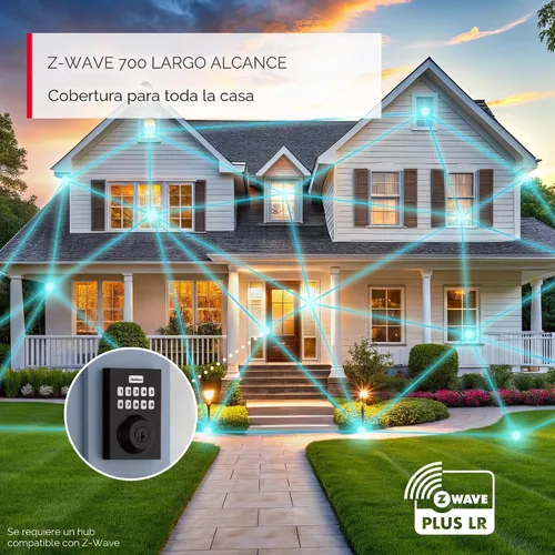 Vista 3 de Kwikset HomeConnect 620 Z-Wave Long Range Keypad Smart Lock Keyless Entry Negro mate