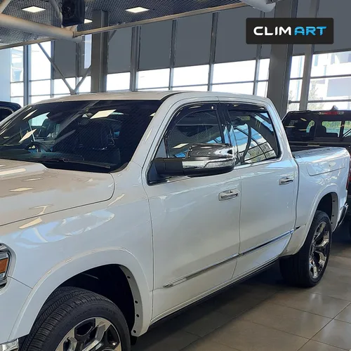 Vista 5 de CLIM ART Protectores de lluvia increíblemente duraderos en el canal para Dodge Ram 1500 (nuevo estilo de carrocería) 2019-2026 Crew Cab, deflectores