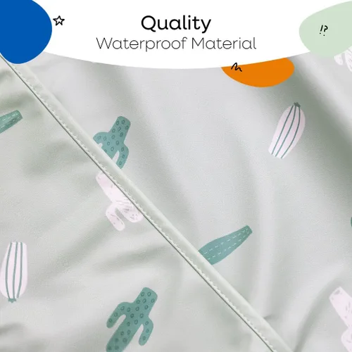 Vista 4 de ANGORA BRANDS Babero de silicona para bebés y bebés, 100% impermeable de grado alimenticio con bolsillo profundo para atrapar alimentos, ajustable