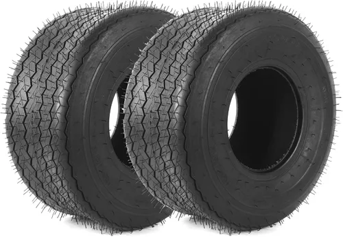 Vista 14 de Juego de 2 neumáticos 16x6.50-8 - 4PR resistentes sin cámara, neumáticos de repuesto para tractor de césped con banda de rodadura estriada profunda