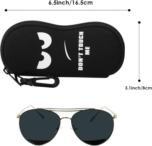 Vista 5 de MoKo - Estuche suave, ultra ligero, de neopreno, para lentes de sol, con cremallera y clip para cinturón