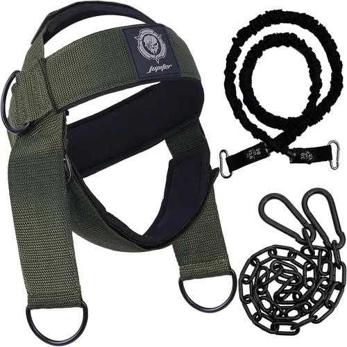 Vista 6 de Neck Harness for Increases Neck Core Strength - Neck Exerciser with 30" Heavy Duty Steel Chain for Safely Lifting Weights Up to 280 lbs