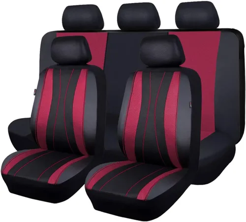 Vista 11 de Flying Banner Juego de fundas de asiento de automóvil, transpirable, a la moda, protectores divididos de banco fáciles de poner, a la moda deportiva