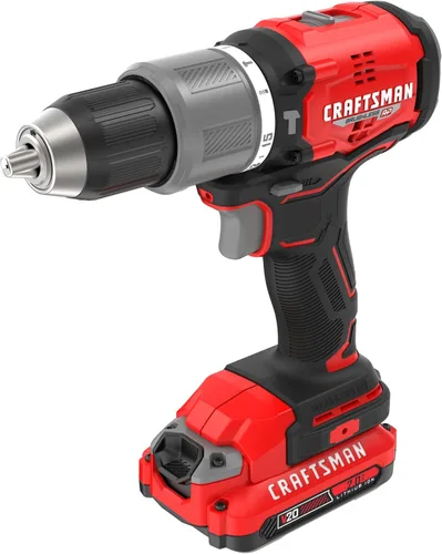 Vista 4 de CRAFTSMAN V20 Kit de taladro de martillo inalámbrico, 1/2 pulgada, 2 baterías y cargador incluidos (CMCD732D2)