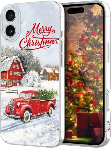 Vista 38 de Newseego Funda de Navidad para iPhone 13, Serie Linda a Prueba de Golpes Anti-Amarillo PC Duro + Parachoques TPU Cubierta Protectora para Mujeres