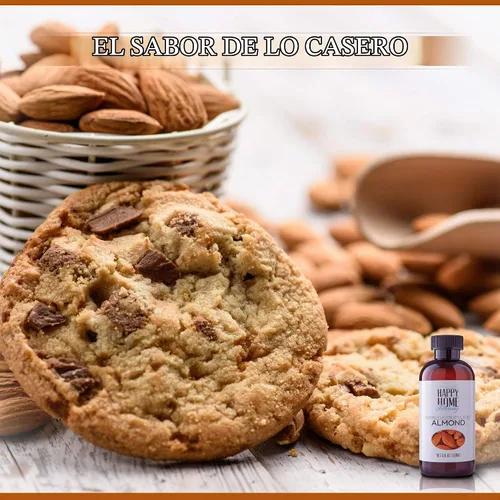 Vista 8 de Happy Home Emulsión aromatizante natural de sabor a almendra para hornear, certificado Kosher, 4 onzas.