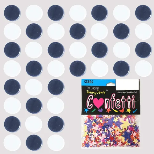 Vista 36 de Confetti Circle 1/4" Negro, Azul Marino Combo - 2 bolsas de media onza (1 oz) (8550/9971)