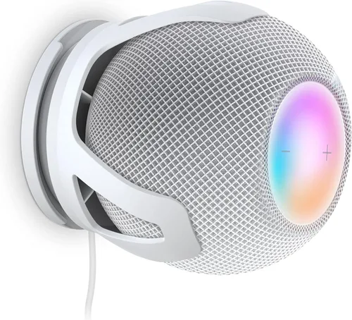 Vista 7 de PlusAcc Soporte de pared para HomePod Mini - Soporte compatible con Homepod Mini, sin sonido amortiguado, con gestión de cables, accesorios de Negro