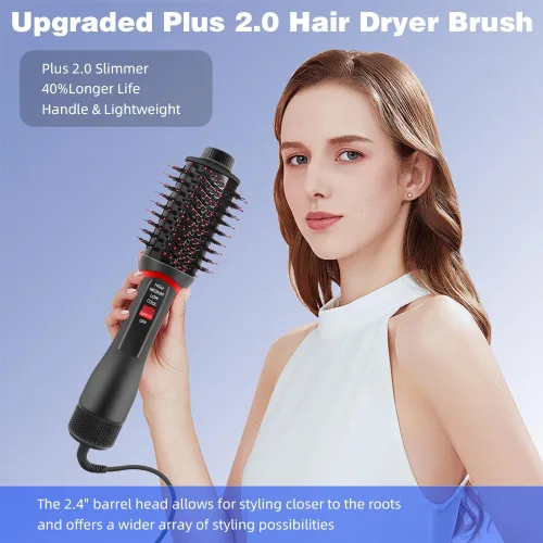 Vista 2 de Hair Dryer Brush, Plus 2.0 Professional 4 in 1 One-Step Blow Dryer Brush, Negative Ionic Ceramic Titanium Barrel HairDryer Styler Volumizer Hot Air